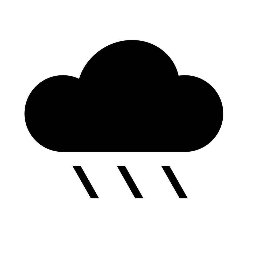 Rainy weather forecast silhouette icon. Vector. vector