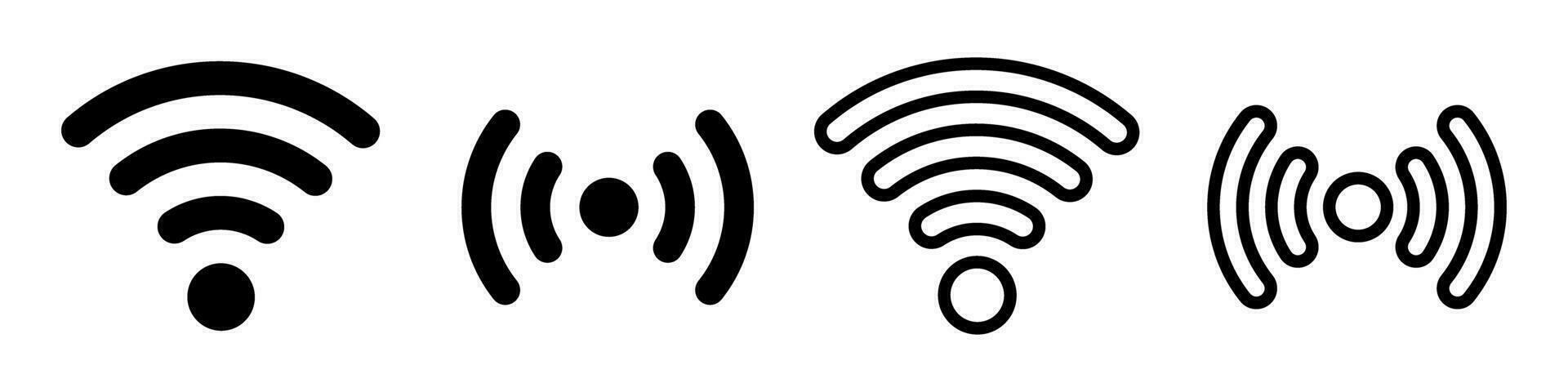 Simple icon set for Wi-Fi and radio waves. Internet communication icons. Vector. vector