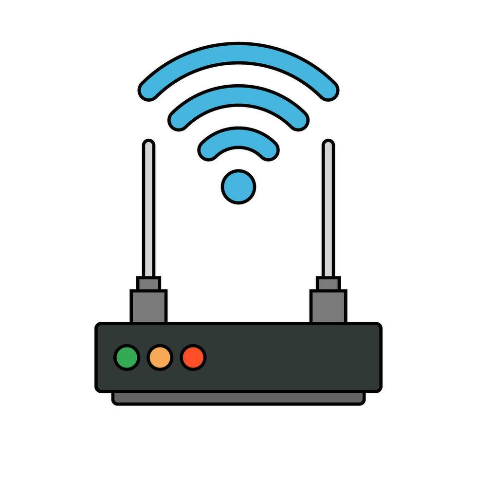 Modern Wi-Fi router icon. Wireless network. Vector. vector