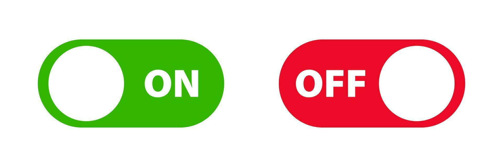 Power on and power off slider switch UI icons. Vector. vector