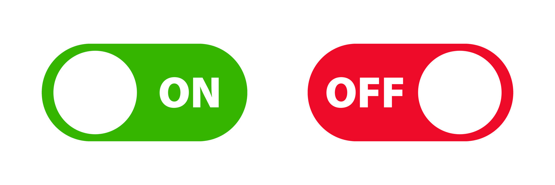 Power on and power off slider switch UI icons. Vector. 26729647 Vector