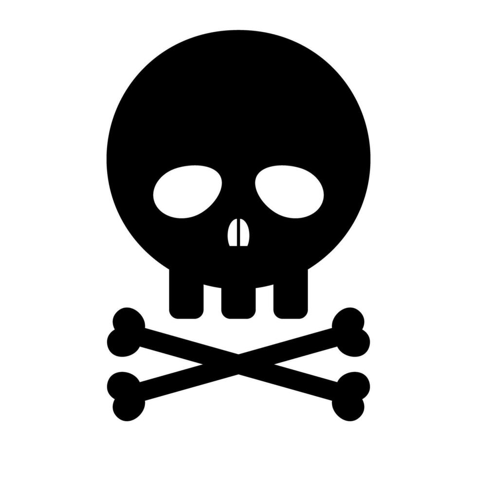 cráneo y huesos silueta icono. pirata cráneo. veneno. vector. vector