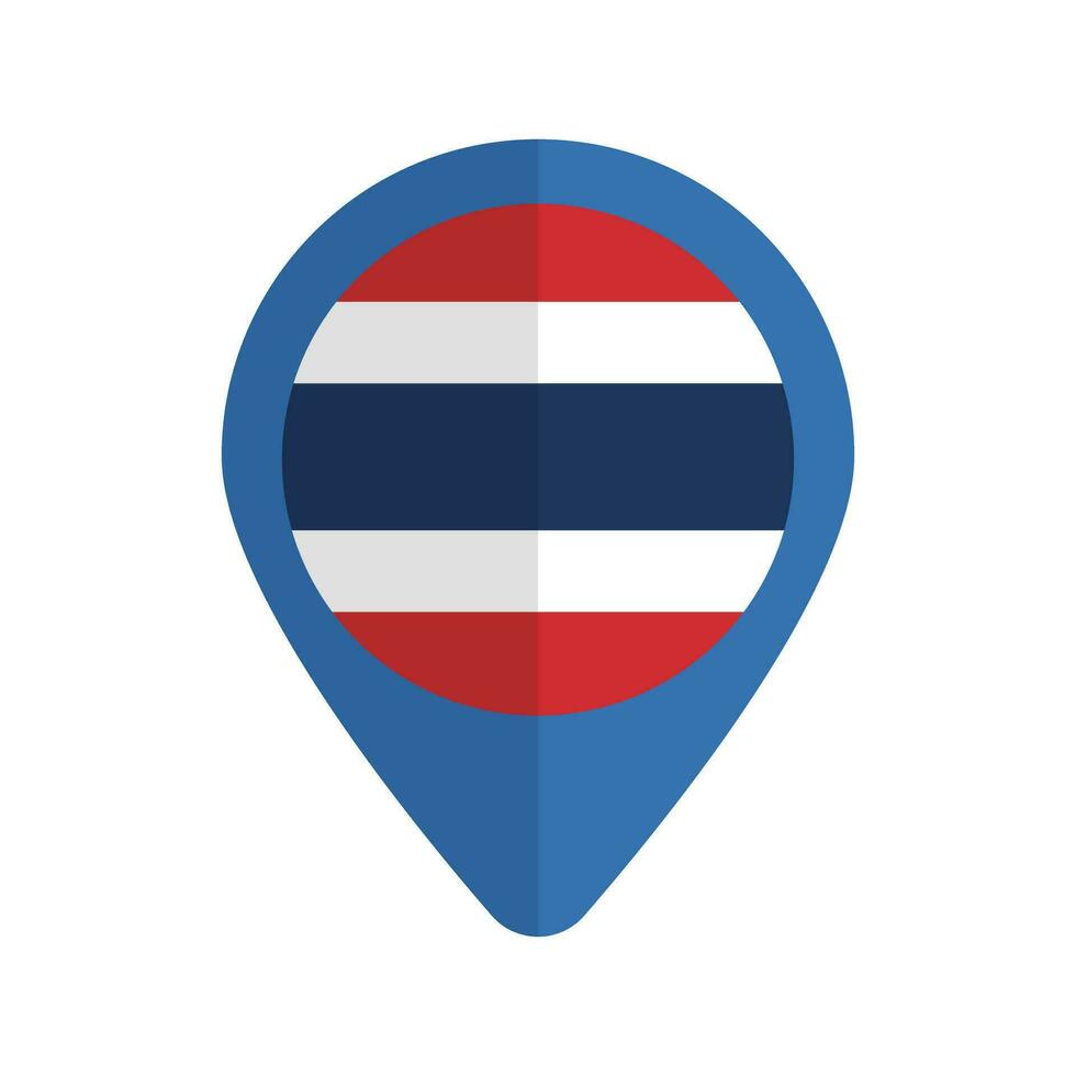 Thailand flag map pin icon. Location of the Kingdom of Thailand. Vector. vector