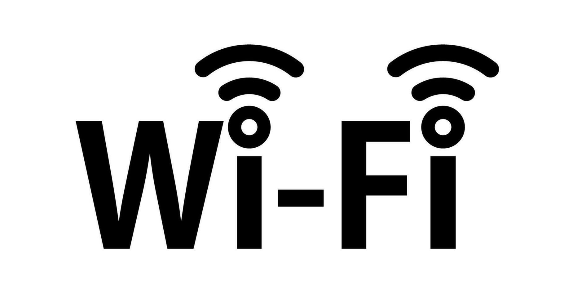 Wi-Fi logo and Wi-Fi icon. Fusion of text and icons. Vector. vector