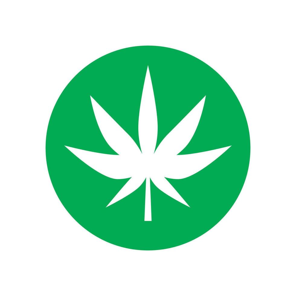 Round marijuana leaf icon. Drug. Cannabis leaf. Vector. vector
