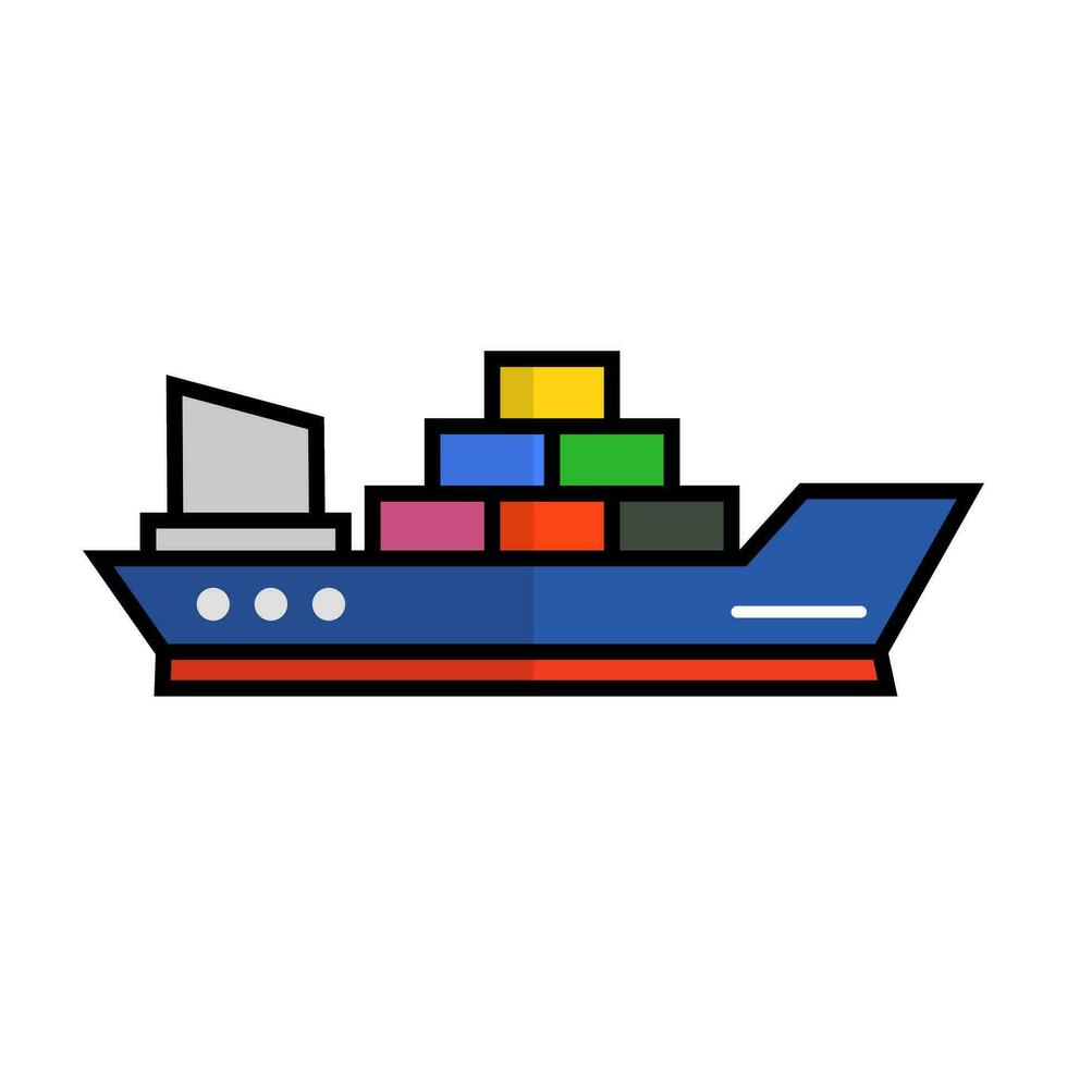 Cargo ship. Container ship. Trade ship. Vector. vector