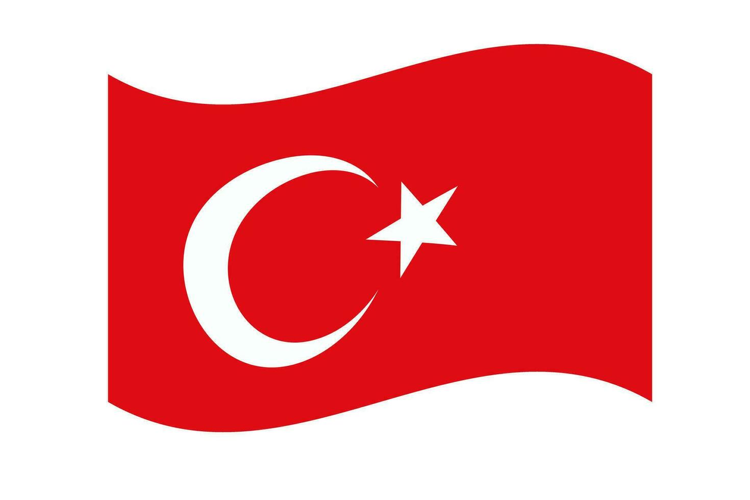 Fluttering Turkish flag icon. Vector. vector