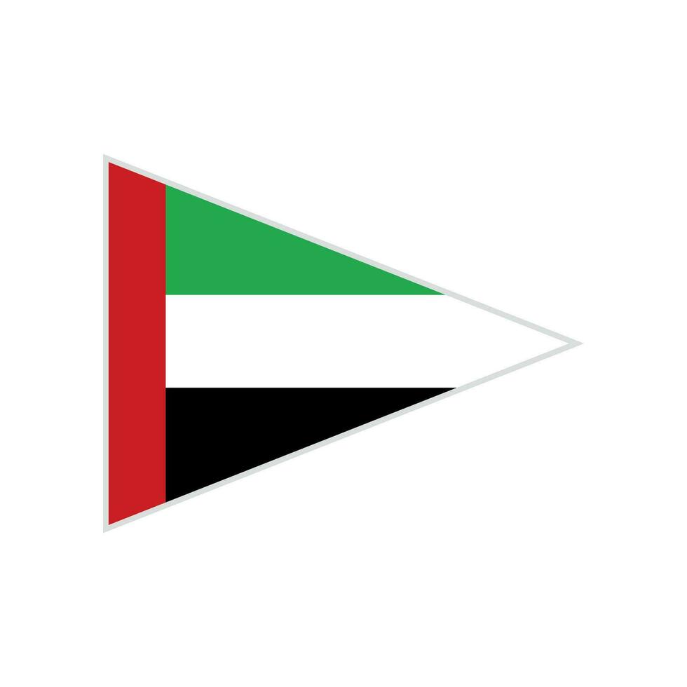 Triangular United Arab Emirates flag. Vector. vector