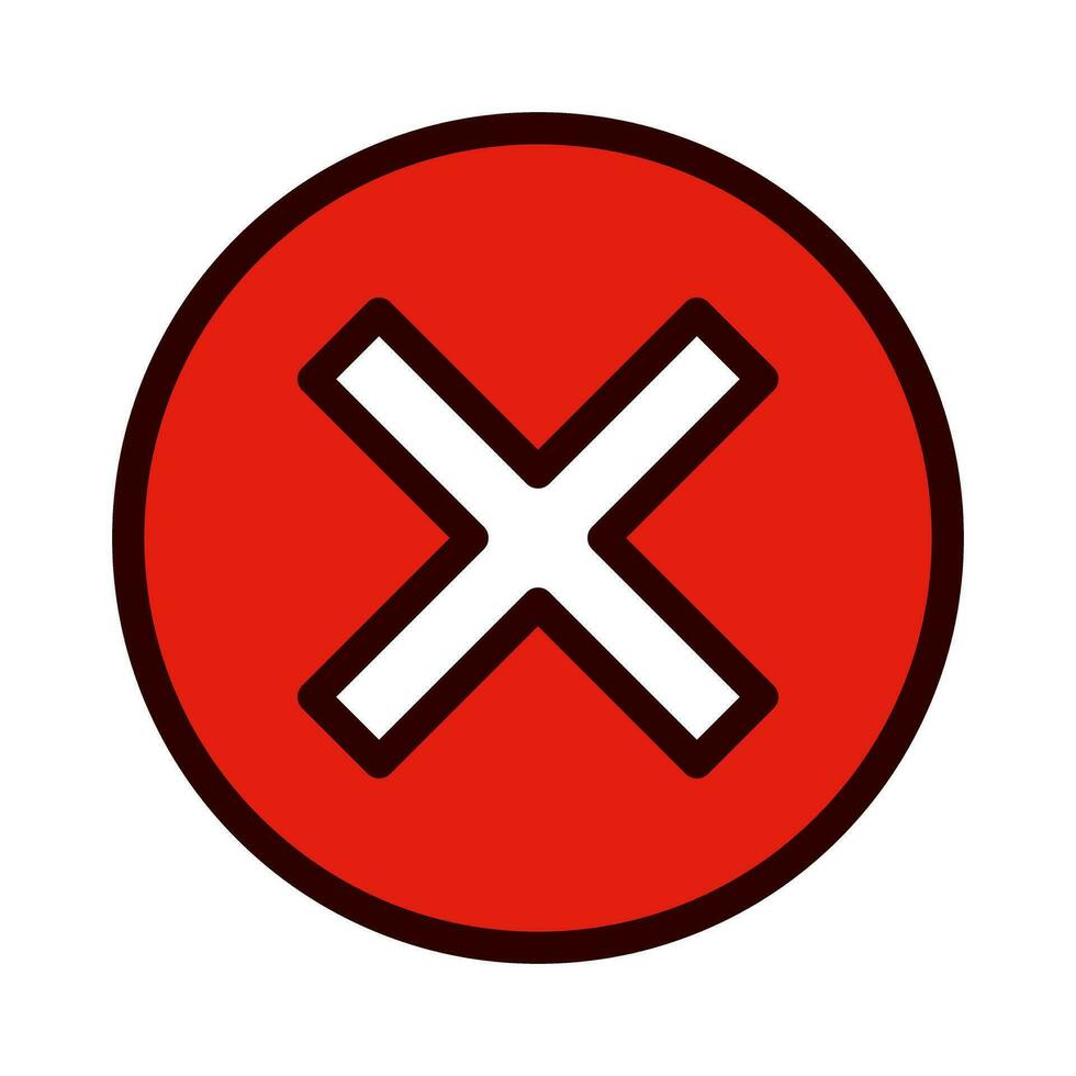 Round cross mark icon. Cancel button. Vector. vector