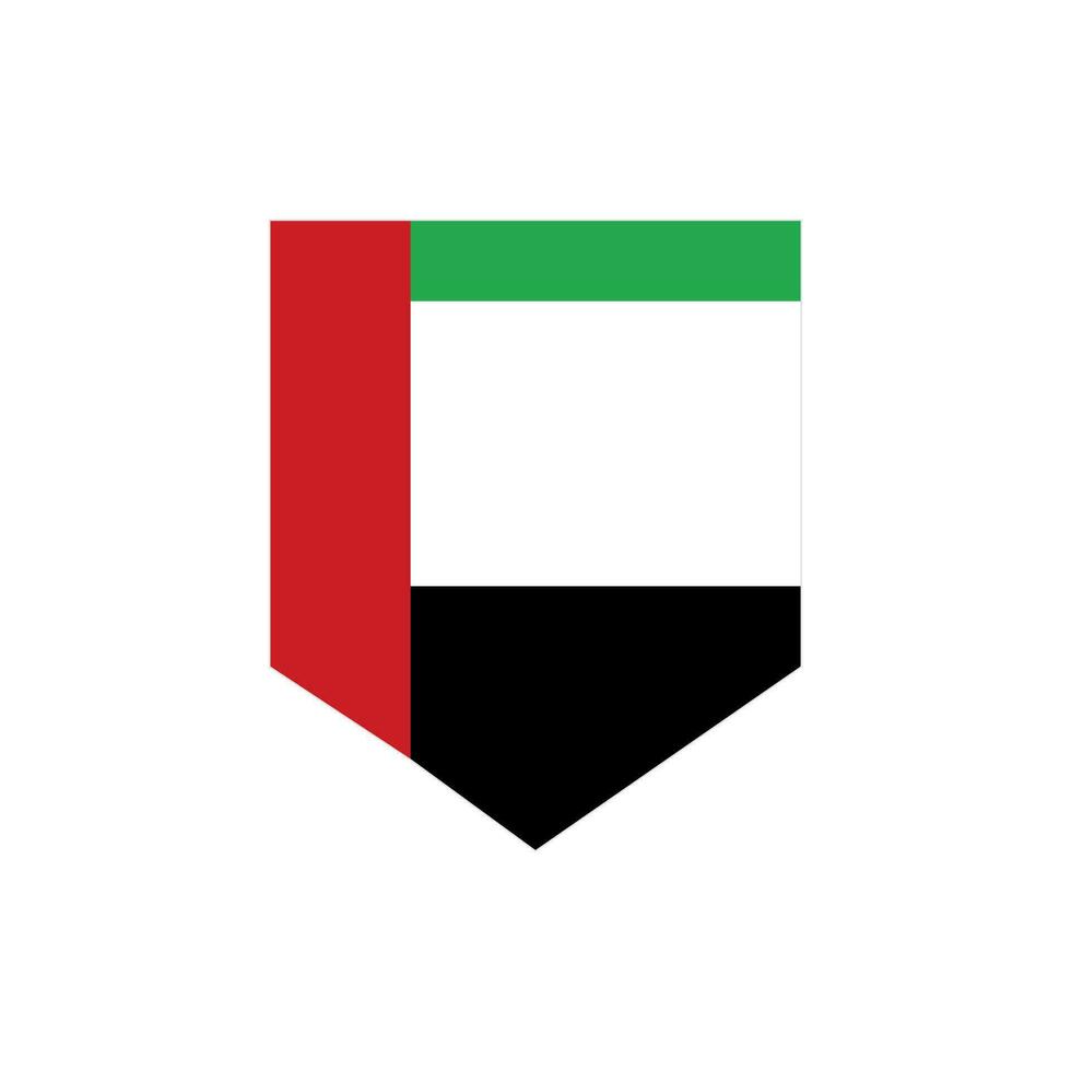 Flag of the United Arab Emirates in the shape of a shield. Vector. vector