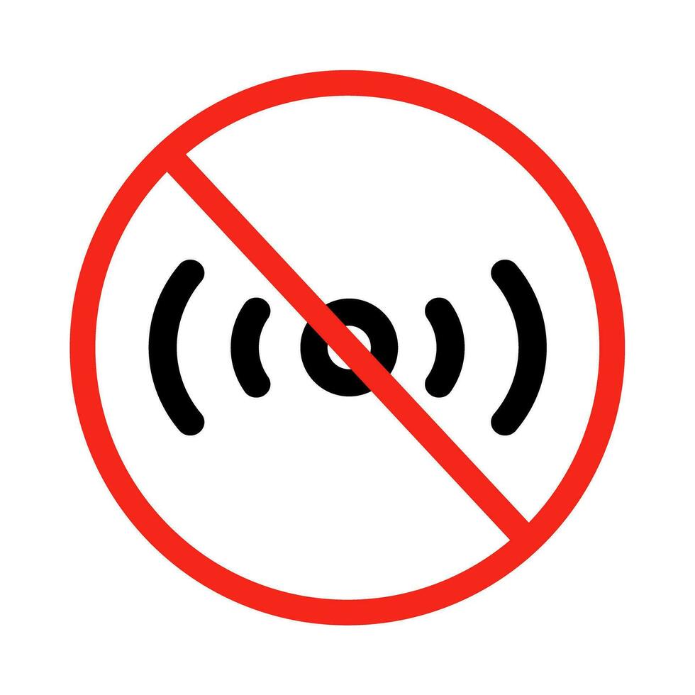 Signs of radio waves and bans. Radio waves are not available. Vectors. vector