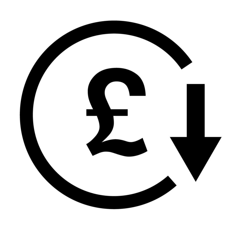 Decrease in the value of the pound. Vector. vector