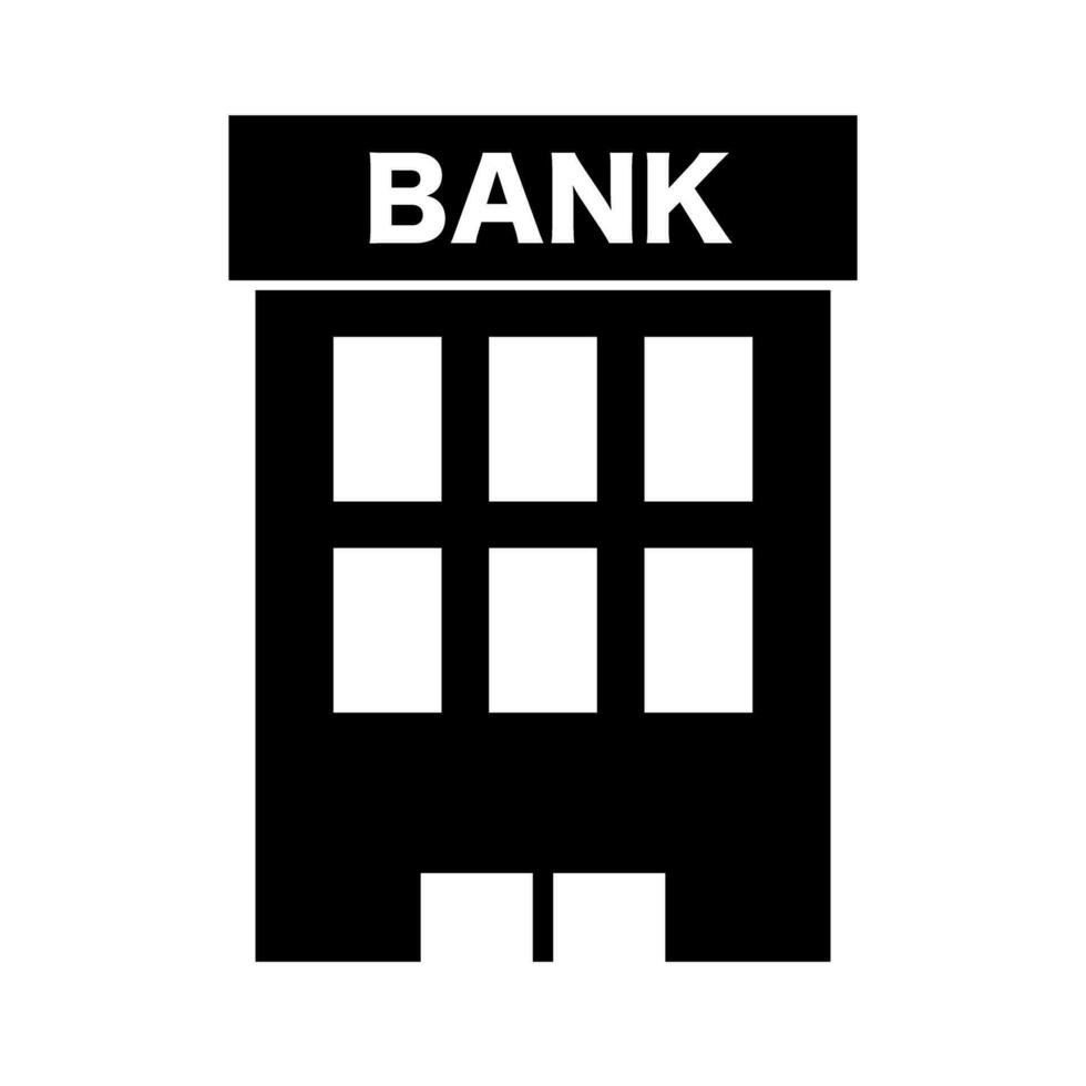 banco silueta icono. financiero edificio. vector. vector