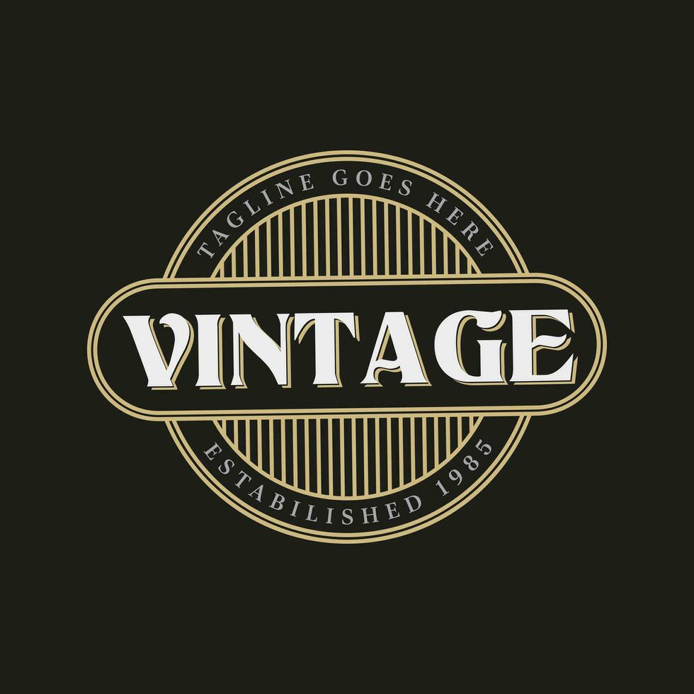 Simple Round Vintage Retro Steam punk Badge Emblem Label Stamp Logo ...