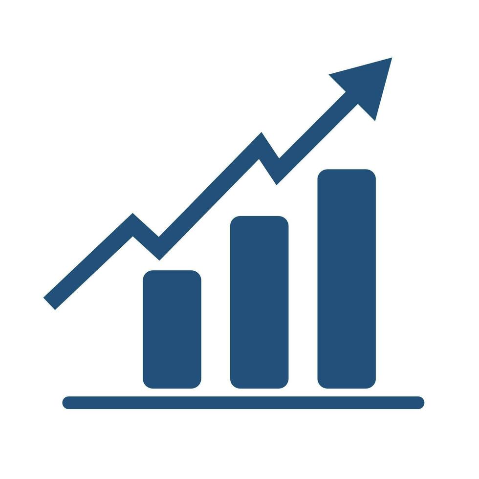 Rapidly increasing bar graph icon. Increase. Vector. vector