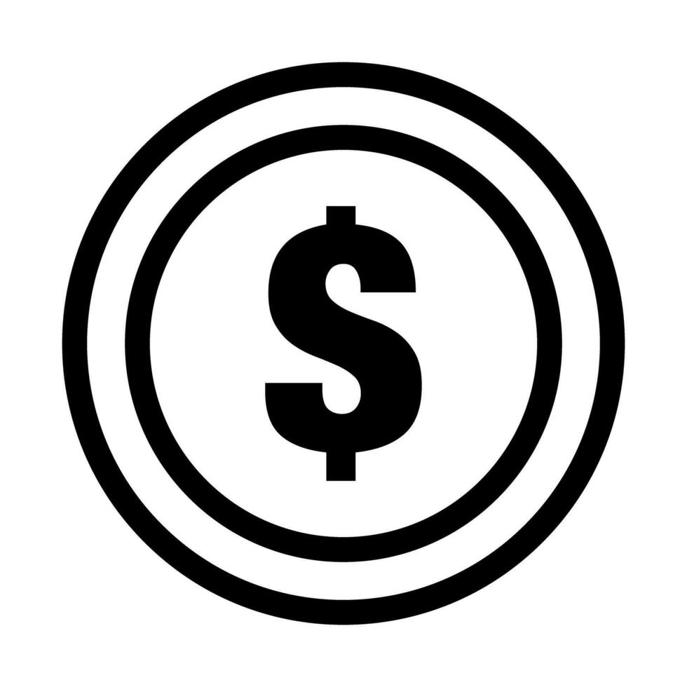 Round dollar coin icon. Dollar currency. Vector. vector
