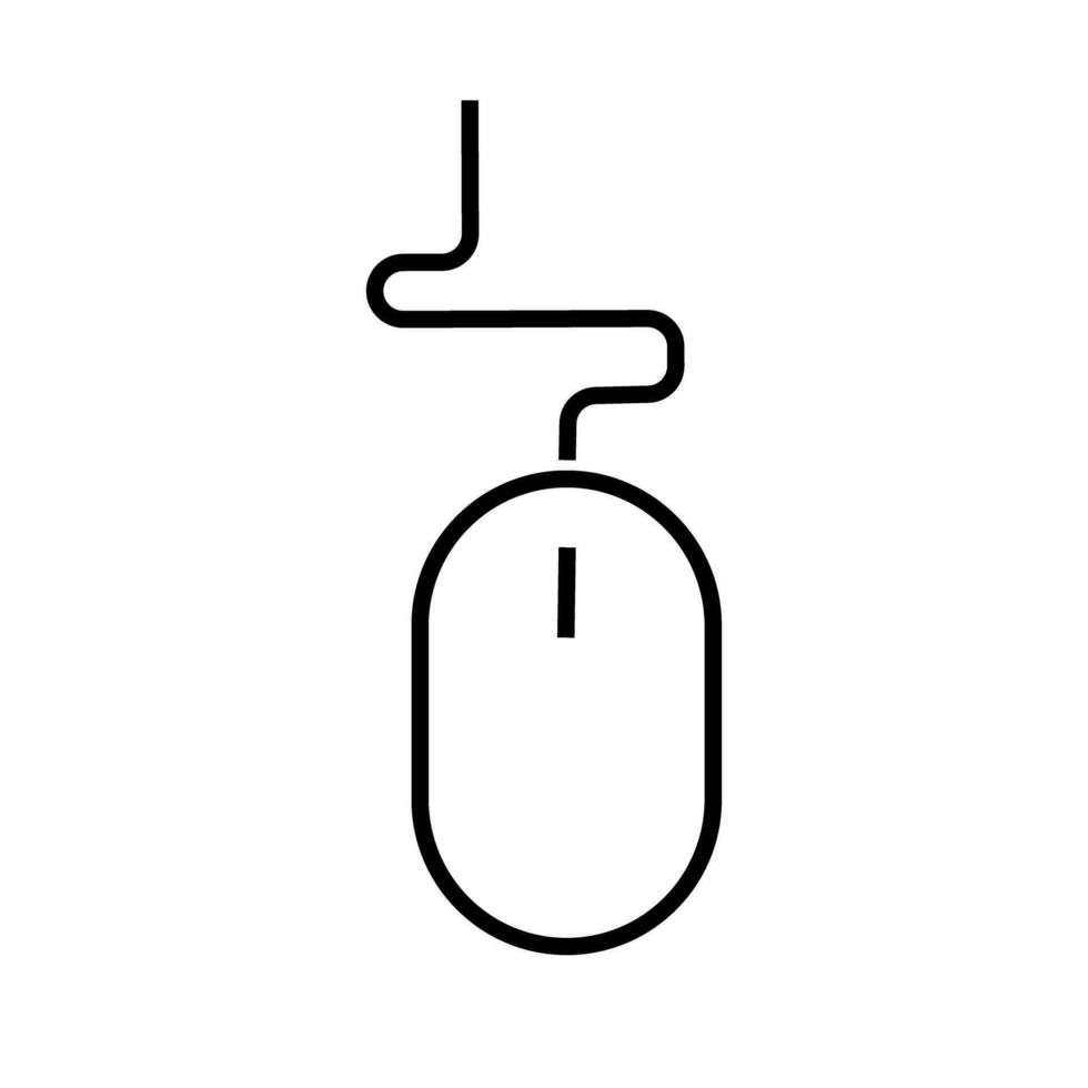 Simple wired computer mouse icon. Vector. vector