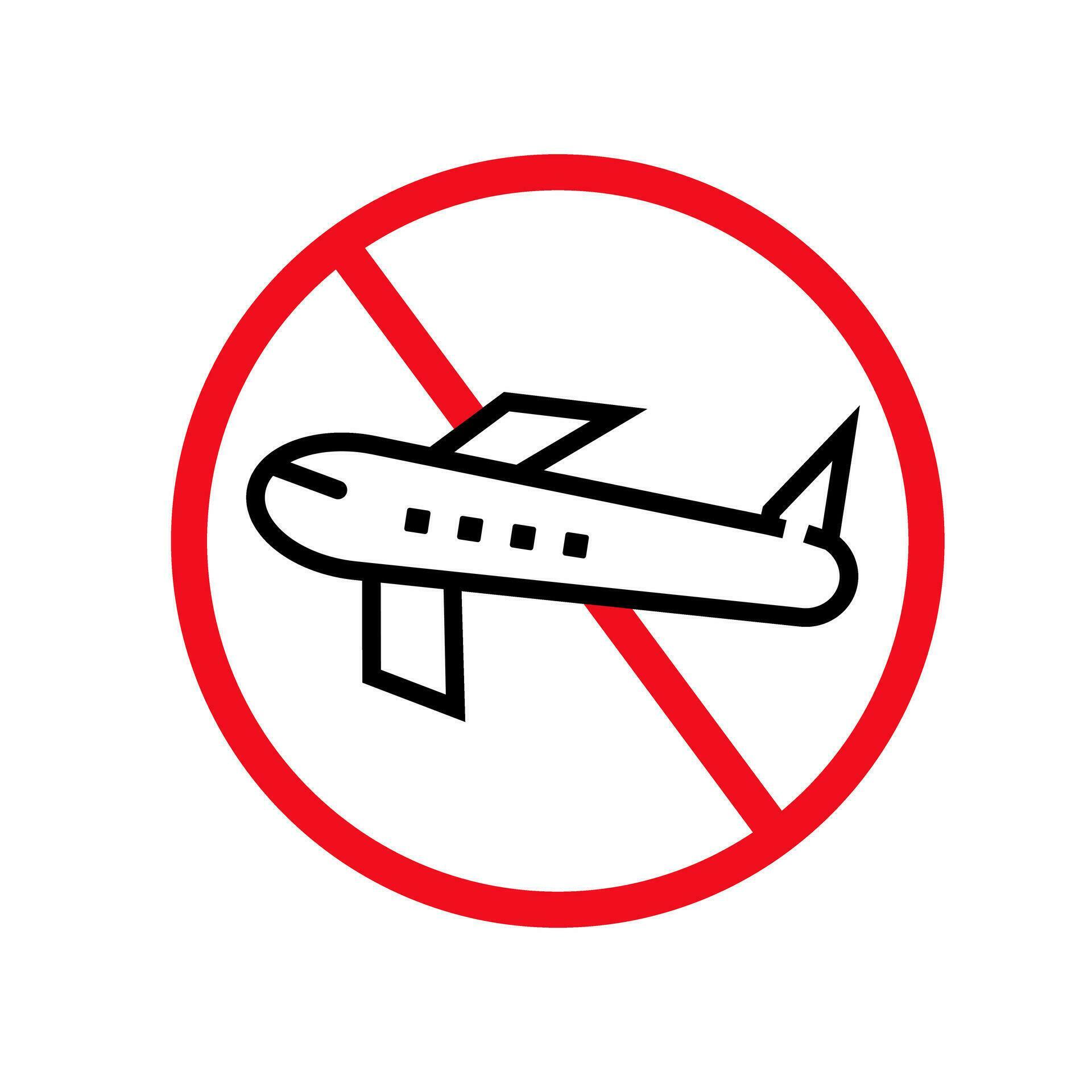 Travel restriction. No airplane allowed. Vector. 26729891 Vector Art at