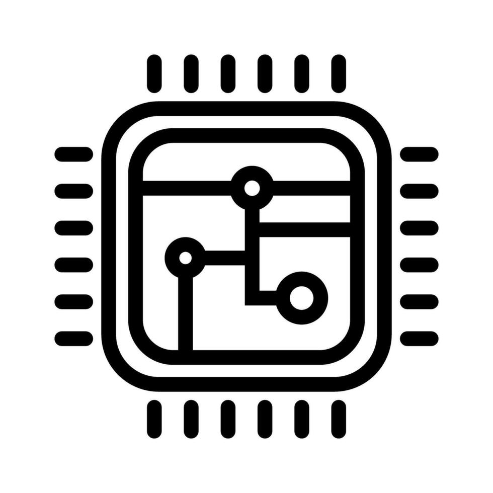 CPU Circuit Icon. Semiconductor. Vector. vector