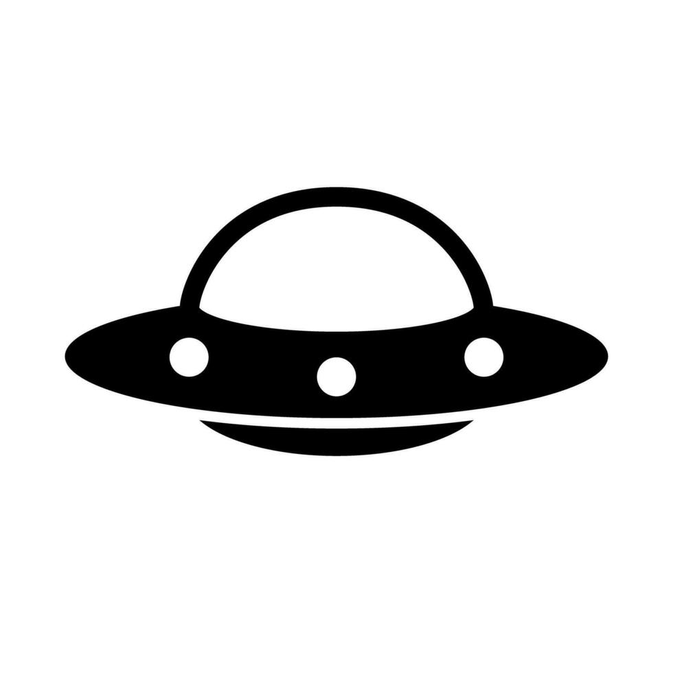 Flying saucer silhouette icon. UFO or unidentified flying object. SF. Vector. vector