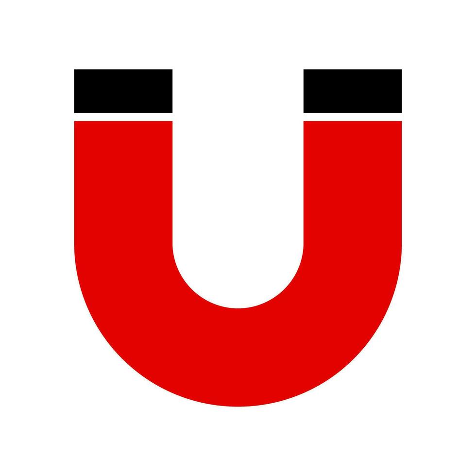 Red U-shaped magnet icon. Vector. vector