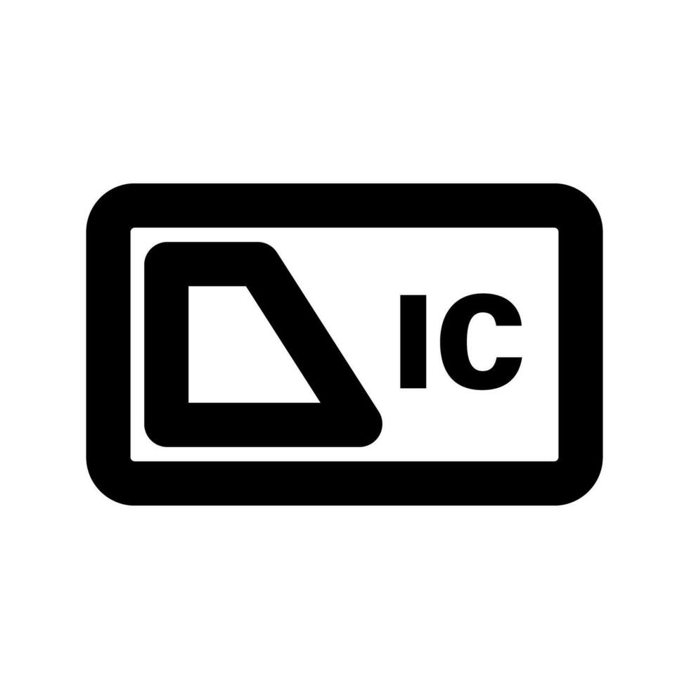 Simple IC card icon. Transportation payment card. Vector. vector