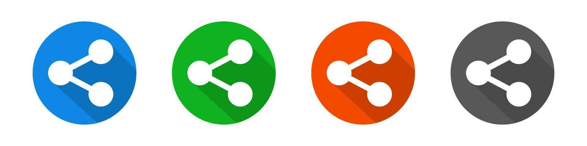 Modern shadowed share button icon set. Vector. vector