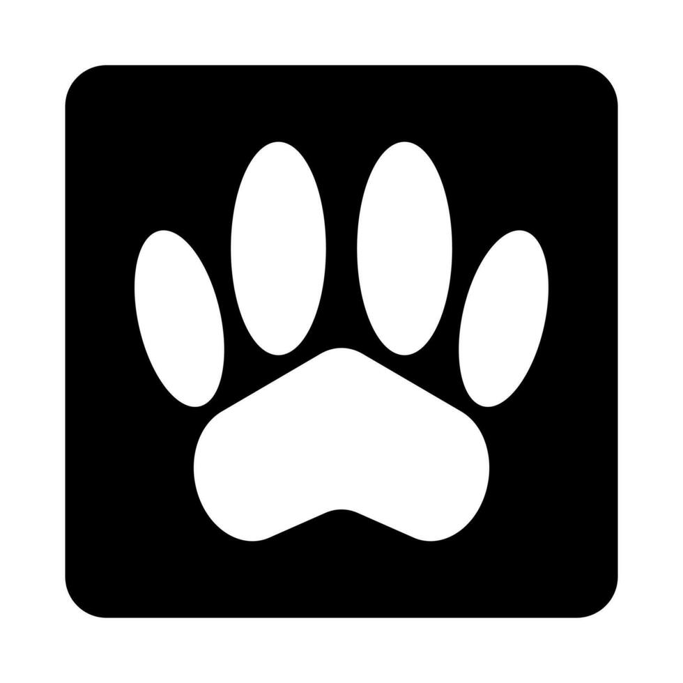 Paw box icon. Animal symbol. Vector. vector