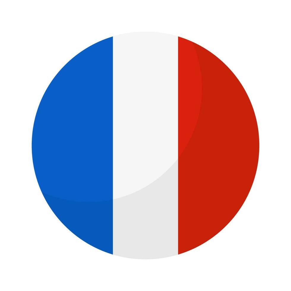 Round French flag icon. Vector. vector