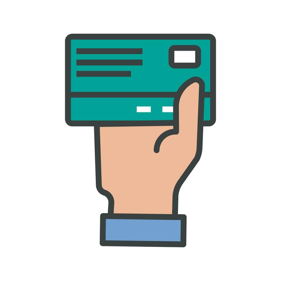 Credit card payment icon. Credit card and hand. Vector. vector