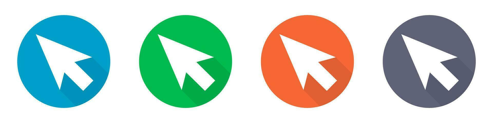 Round Mouse Cursor Icon Set. Mouse pointer set. Vector. vector