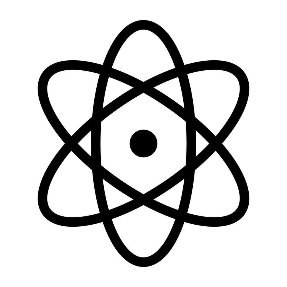 Flat atom icon. Science and chemistry. Vector. vector