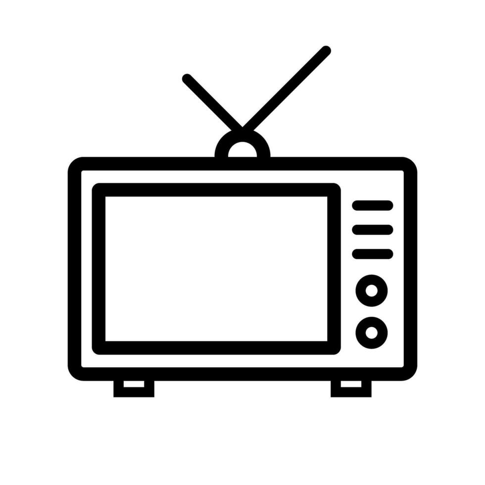 Old TV icon with antenna. Vector. vector