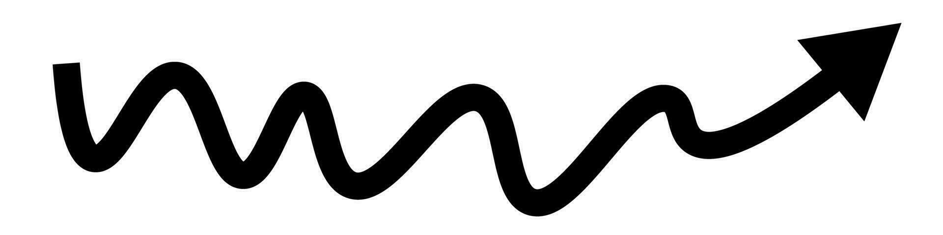 Soggy arrow. Gradual rise. Vector. vector