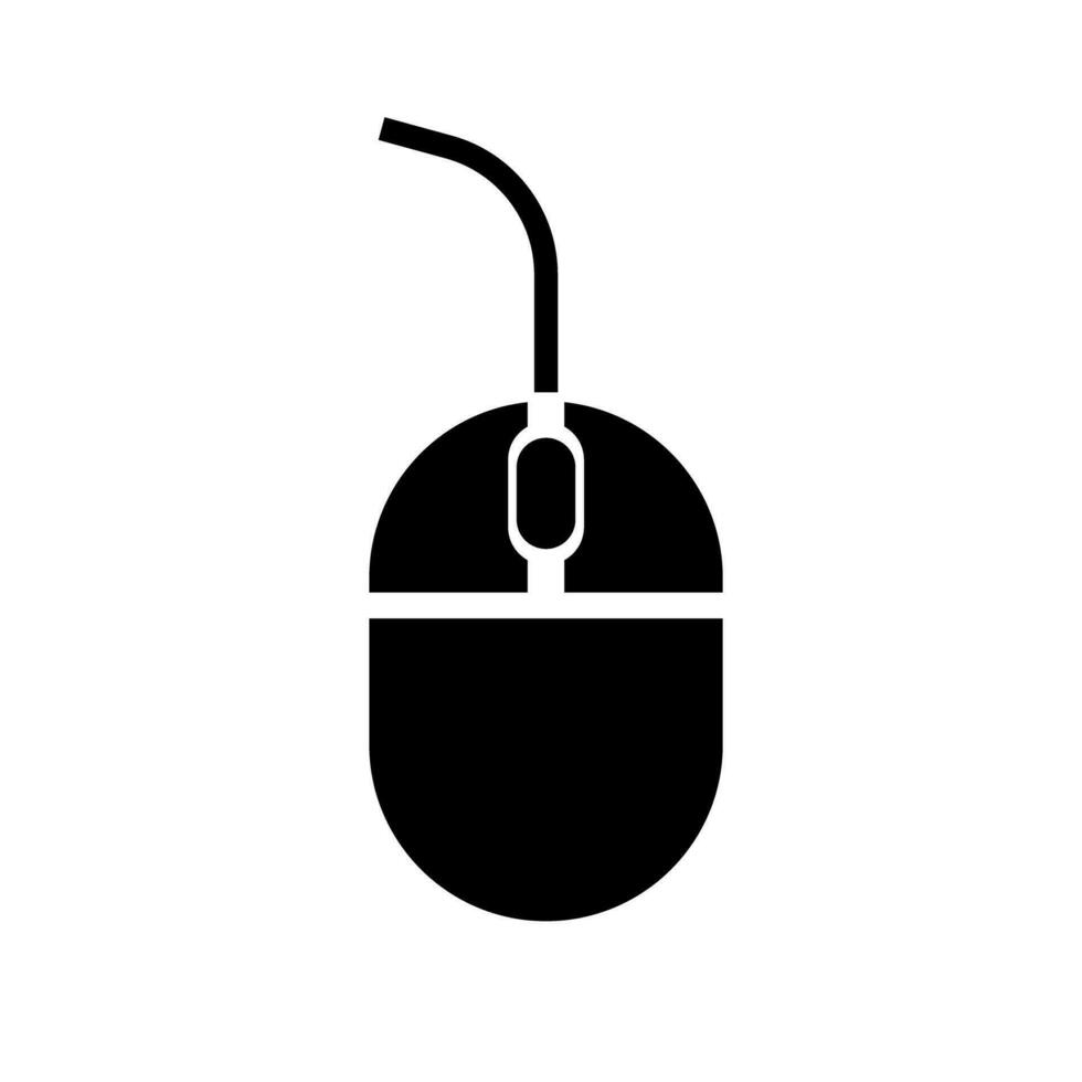 Wired computer mouse silhouette icon. Vector. vector