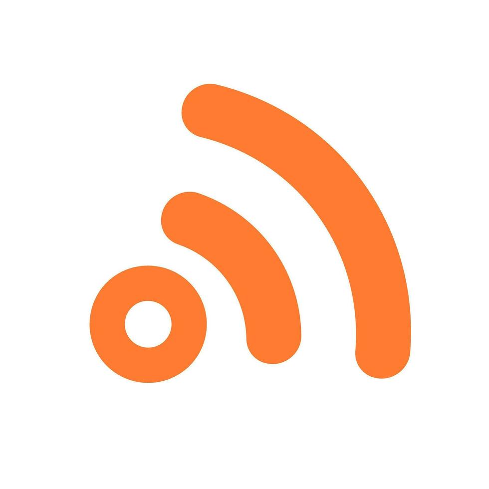 Orange radio icon. communication icon for Wi-Fi and RSS. Vector. vector