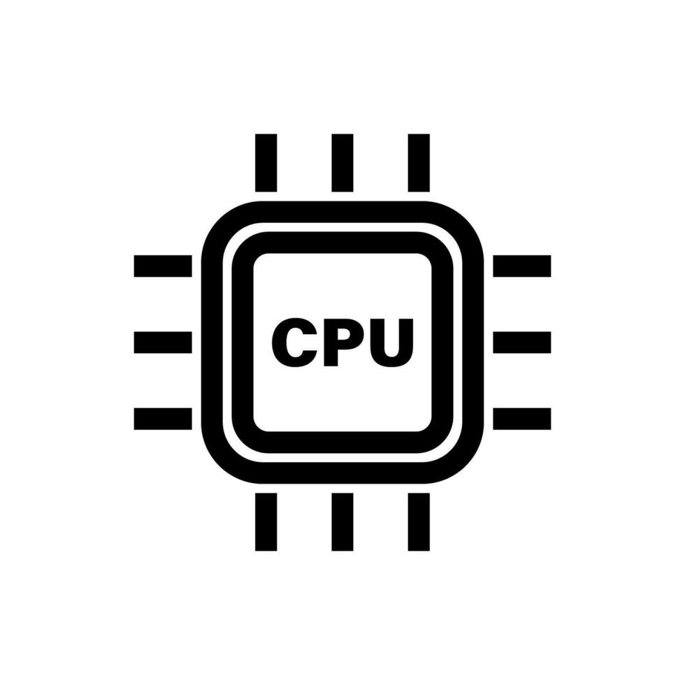 CPU semiconductor chip. Circuit board. Vector. vector