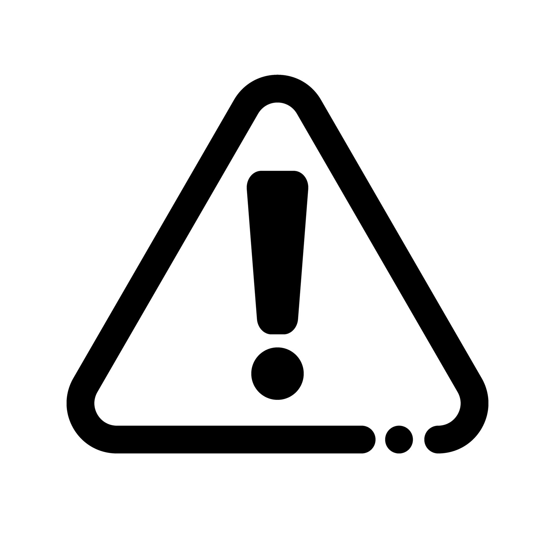 Caution mark isolated on transparent background. Warning symbol