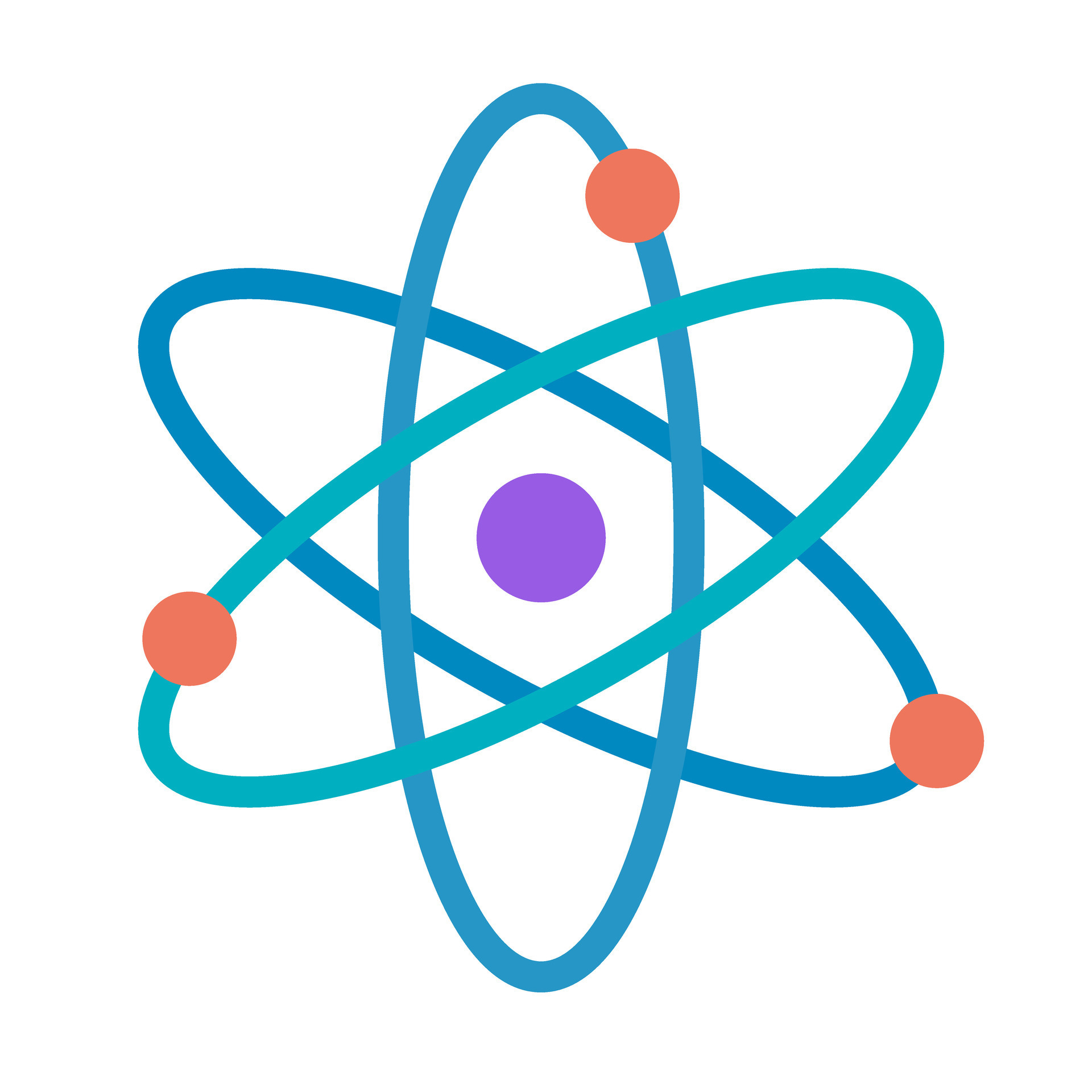 Atomic icon. Nucleus, protons and neutrons. Vector. 26730175 Vector Art