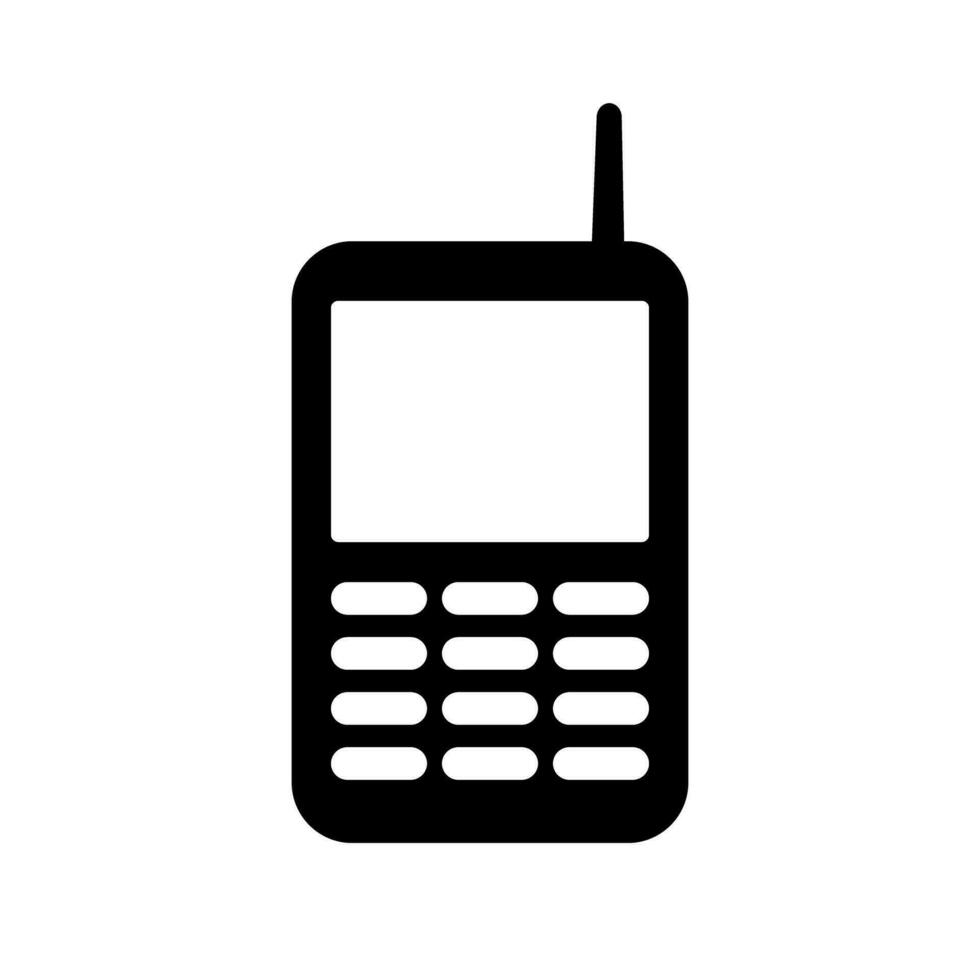 célula teléfono silueta icono con antena. teléfono. vector. vector