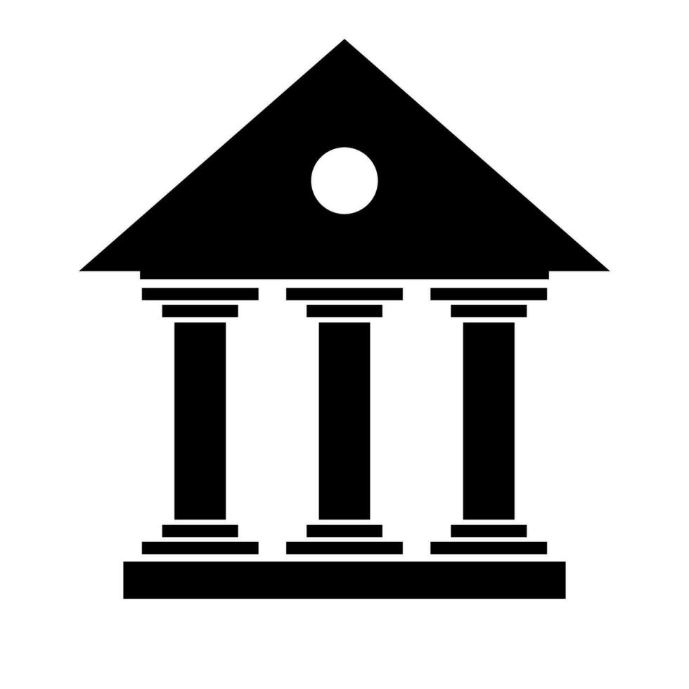 templo silueta icono. mundo patrimonio y griego arquitectura. vector. vector