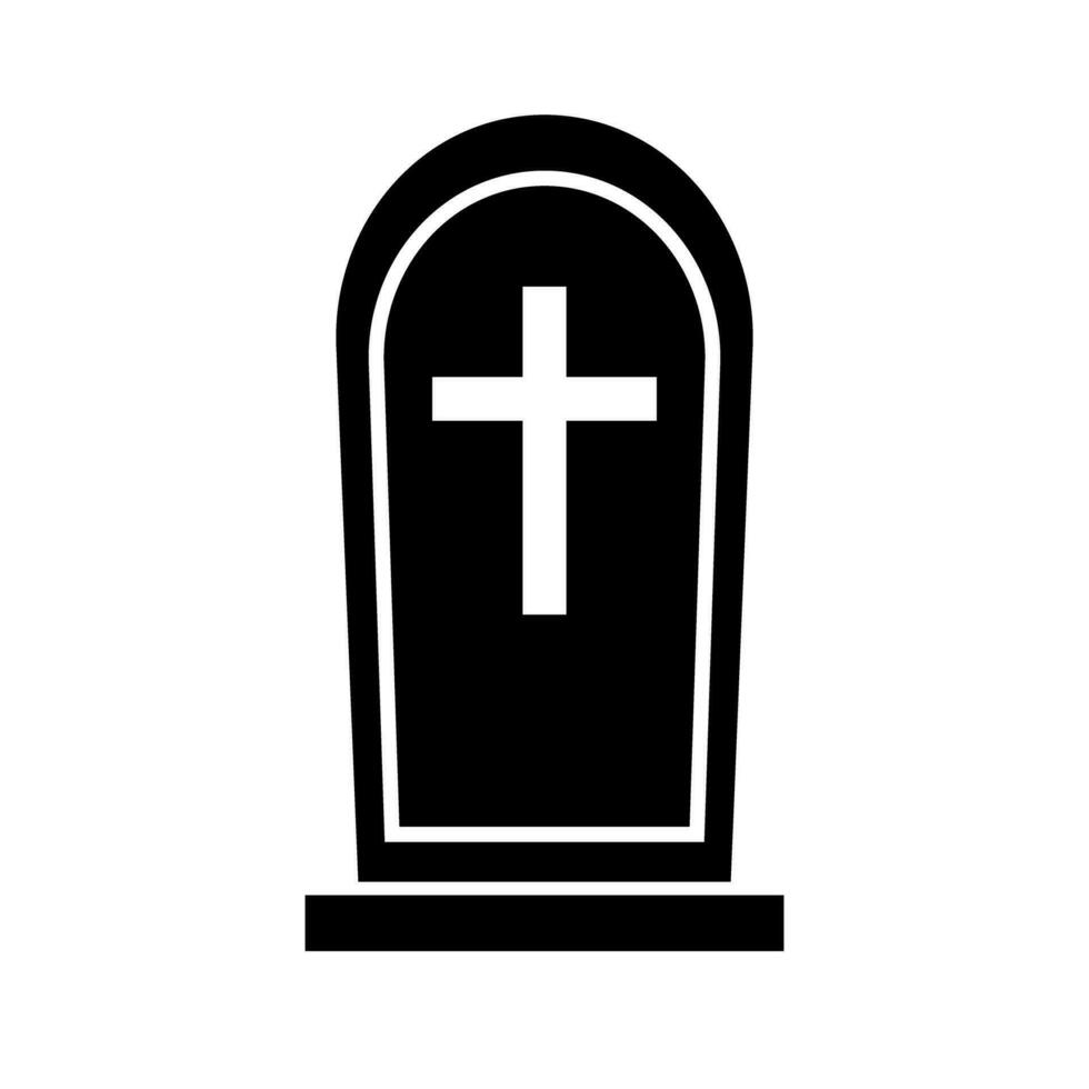 Grave silhouette icon. Graveyard. Vector. vector