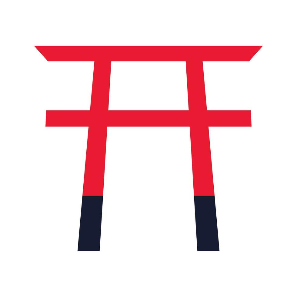 torii icono de santuario. torii portón de Japón. vector. vector