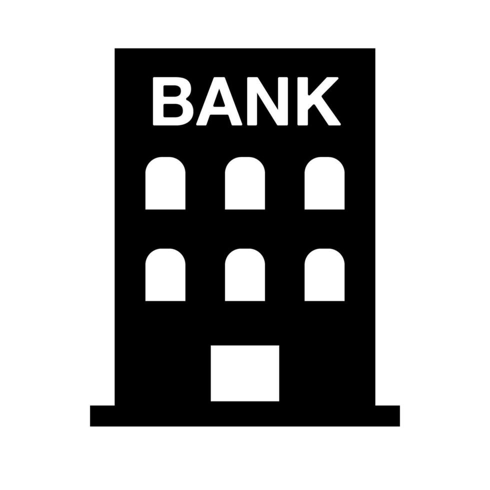 Bank silhouette icon. Financial building. Vector. vector