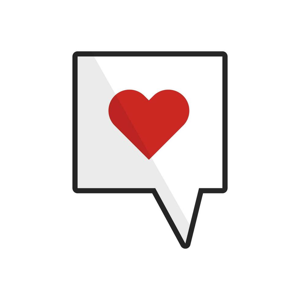 corazón y habla burbuja icono. amor y emoción. vector