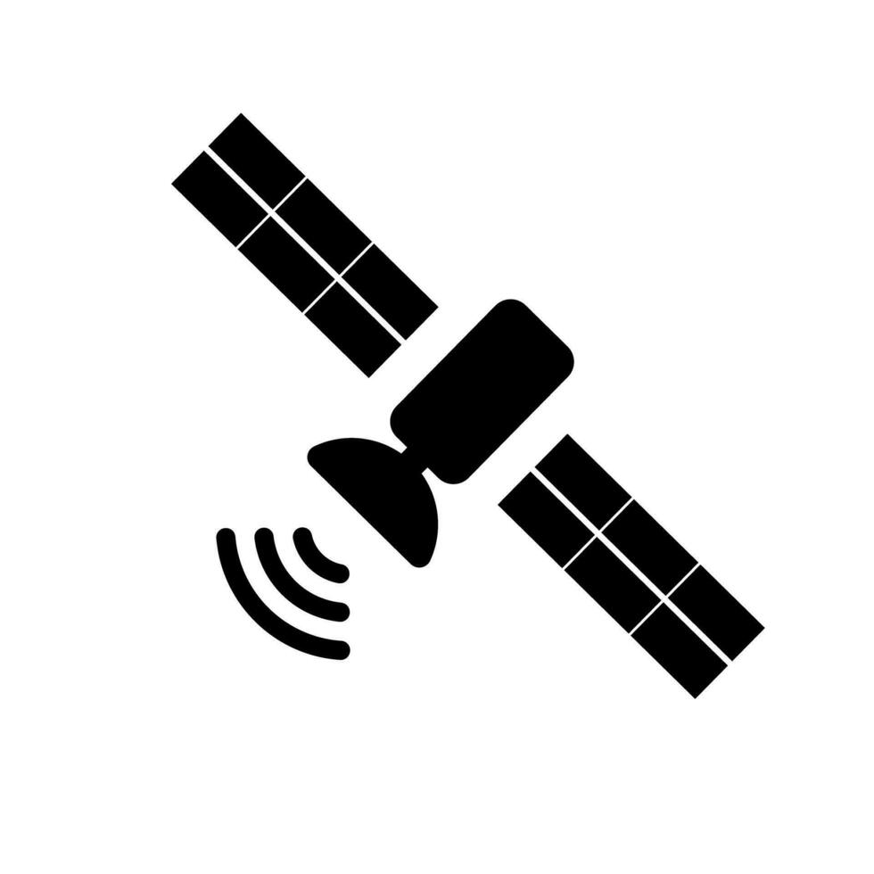 Space satellite and radio waves. Satellite communication. Vector. vector