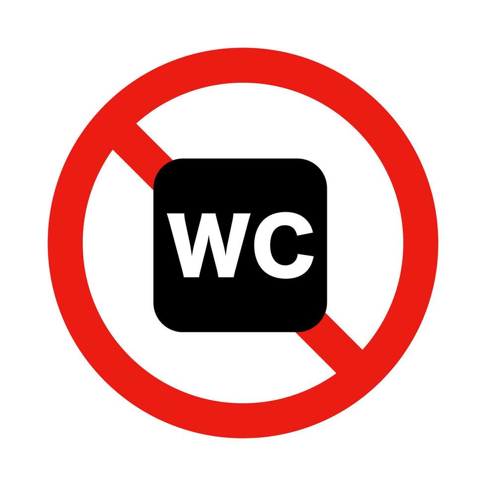 WC use is prohibited. Toilet use prohibited. Vector. vector