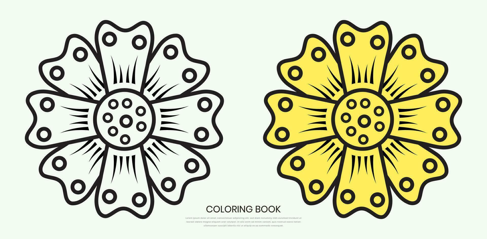 Flower icons in a trendy flat style isolated with a white background. Can be used for coloring book elements. Vector illustration.