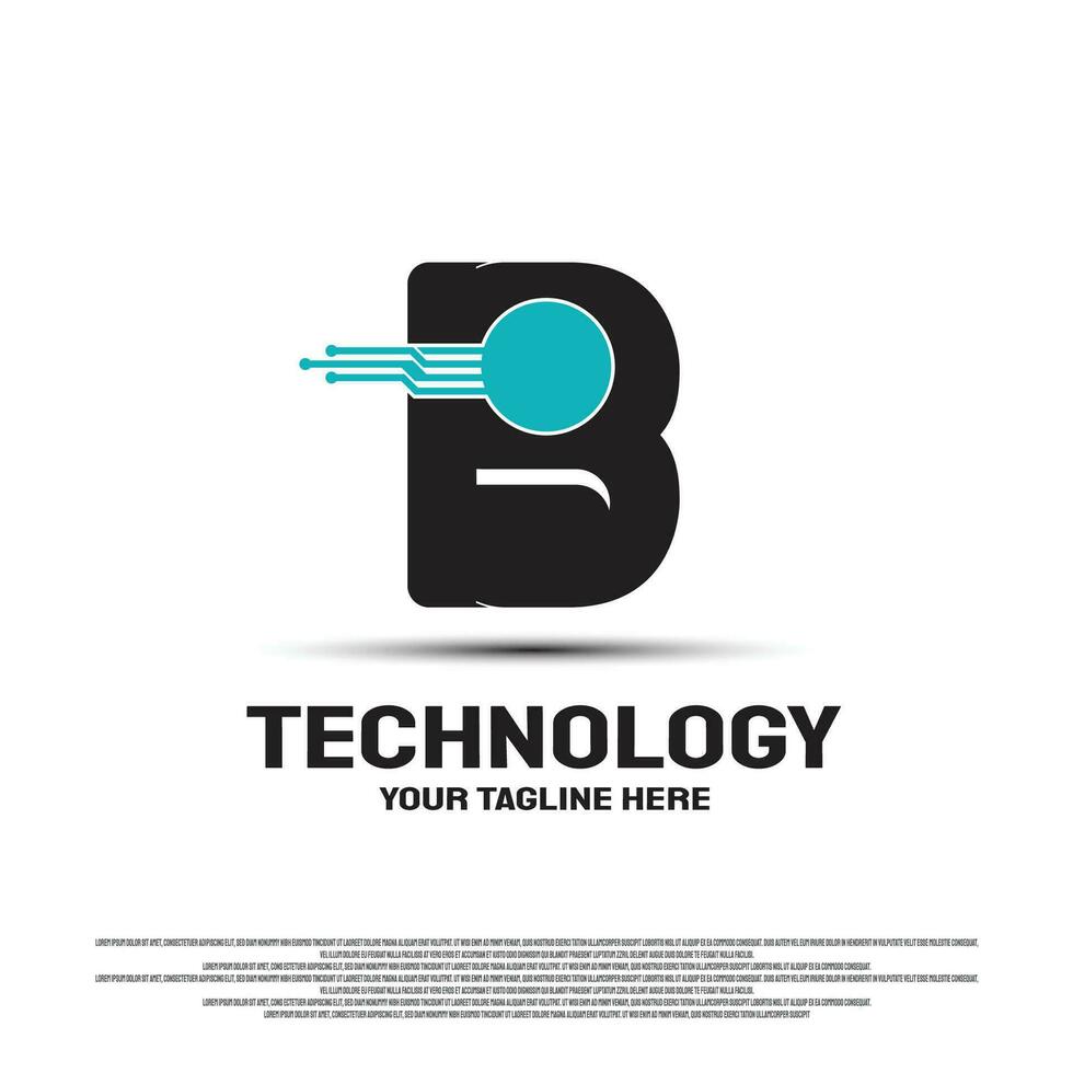 Technology logo design with initial B concept. Circuit technology icon.illustration element vector