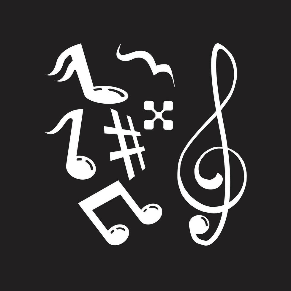 music scale or music note sign or symbol. musical scale icons vector